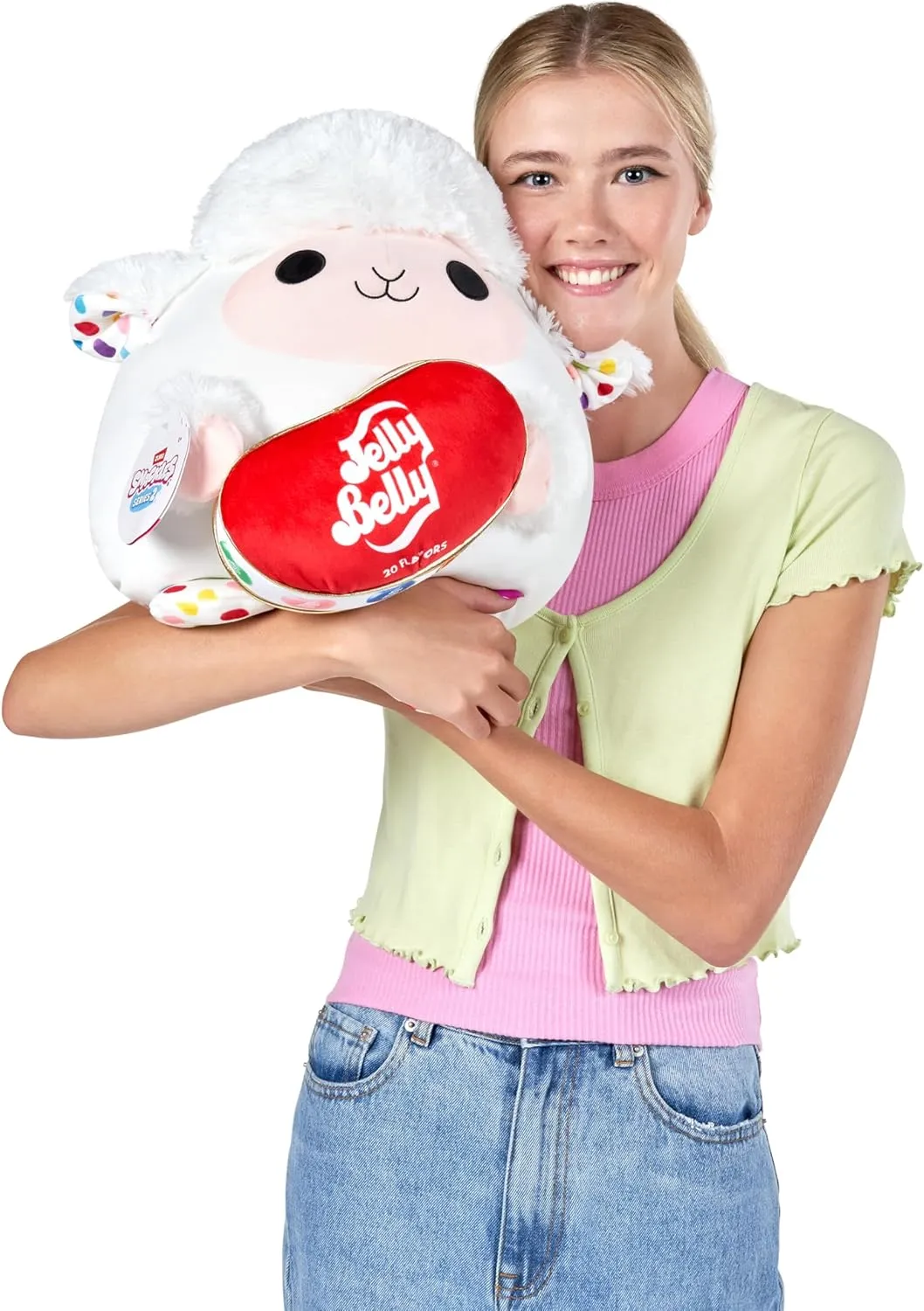 Snackles Series 2 Lamb & Jelly Belly 16 Inch Plush by ZURU, Ultra Soft Plush, Collectible Plush with Real Licensed Brands, Stuffed Animal, Giftable