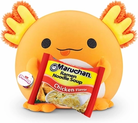 Snackles (Maruchan) Axolotl Super Sized 14 inch Collectible Plush by ZURU, Ultra Soft, Real Licensed Brands, Stuffed Animal