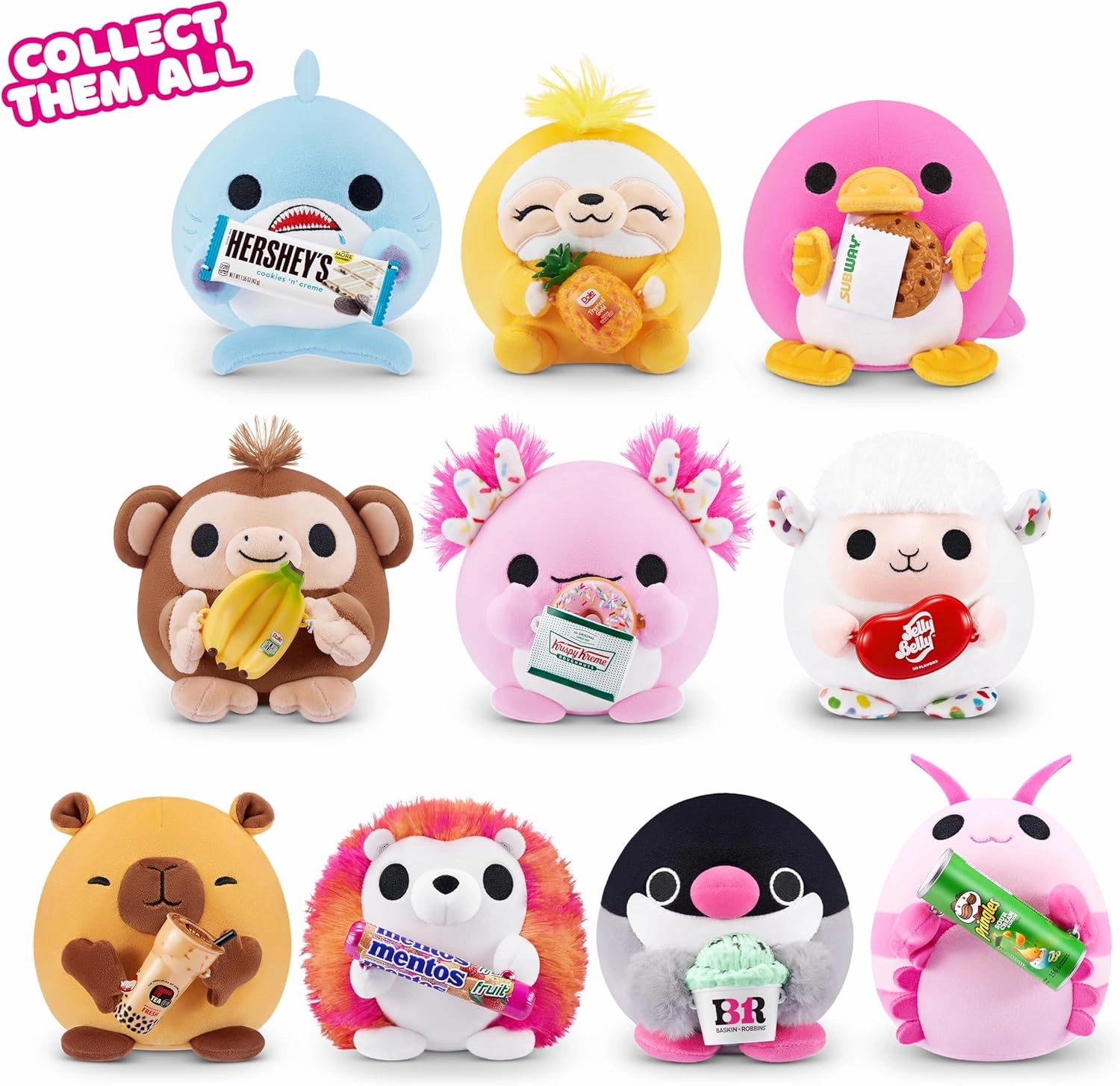 Snackles Series 2 Axolotl & Krispy Kreme 14 Inch Plush by ZURU, Ultra Soft Plush, Collectible Plush with Real Licensed Brands, Stuffed Animal, Giftable