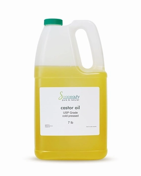 Soapeauty Cold Pressed Castor Oil | 100% Pure Natural USP Grade Promotes Healthy Skin & Hair | Hexane Free | Thickens Eyebrows & Lengthens Eyelashes | 7 Pound