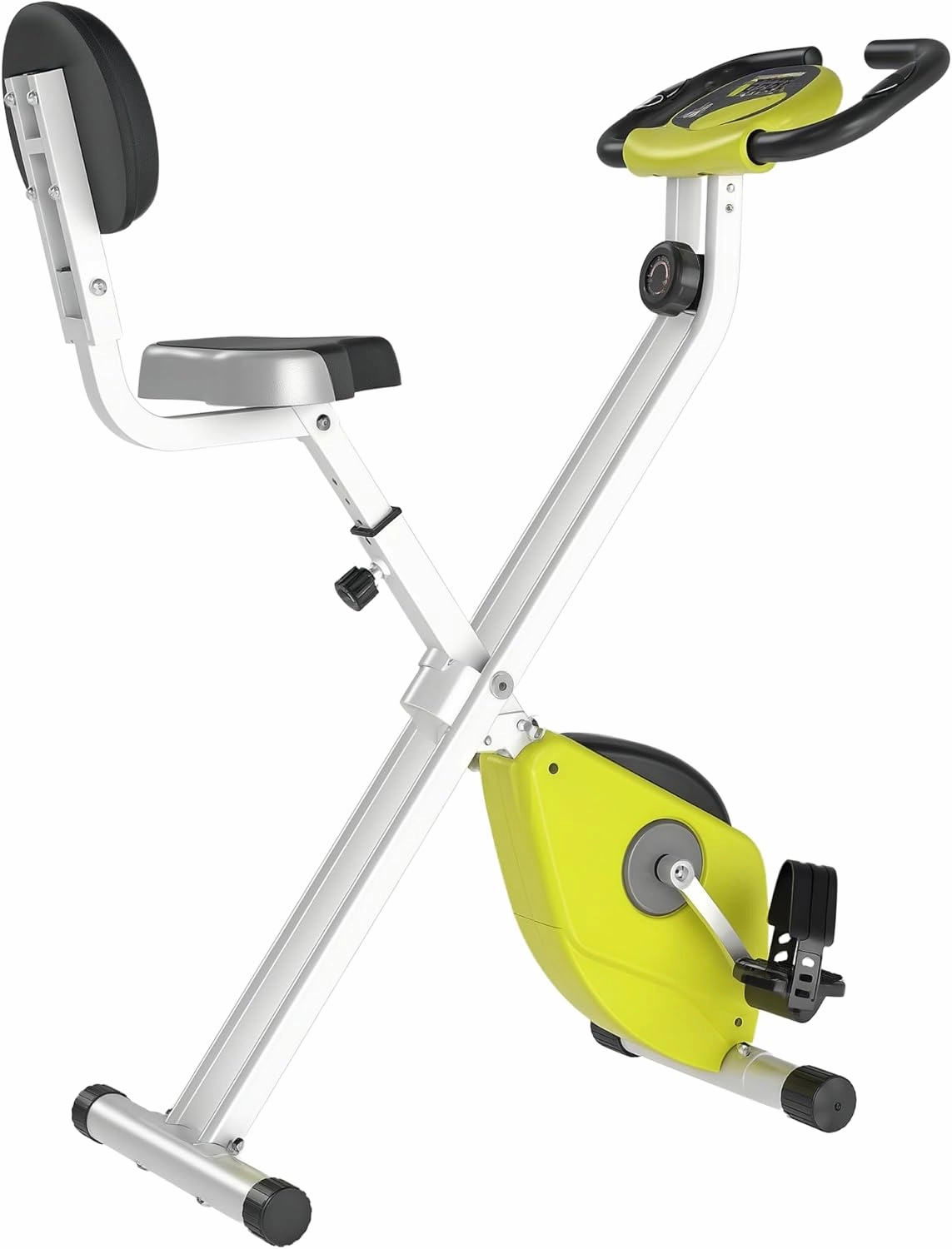 Soozier Foldable Upright Training Exercise Bike Indoor Stationary X Bike with 8 Levels of Magnetic Resistance for Aerobic Exercise