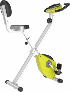 Soozier Foldable Upright Training Exercise Bike Indoor Stationary X Bike with 8 Levels of Magnetic Resistance for Aerobic Exercise