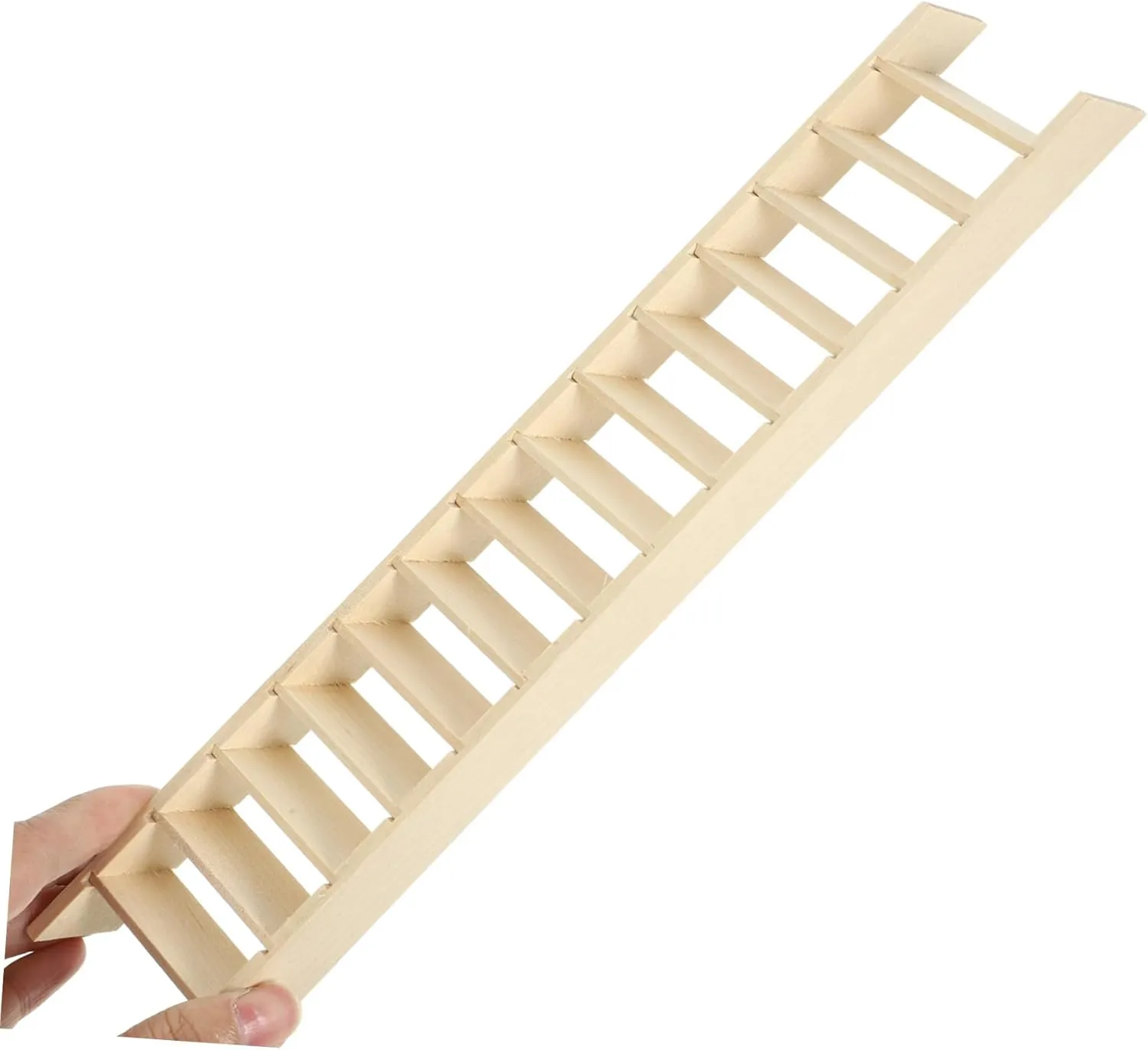 Sosoport 2pcs Miniature Wooden Ladder for Dollhouse Decoration Compact Garden Ornament for Role Play and Creative Scenes Natural Finish Mini House Aesthetics