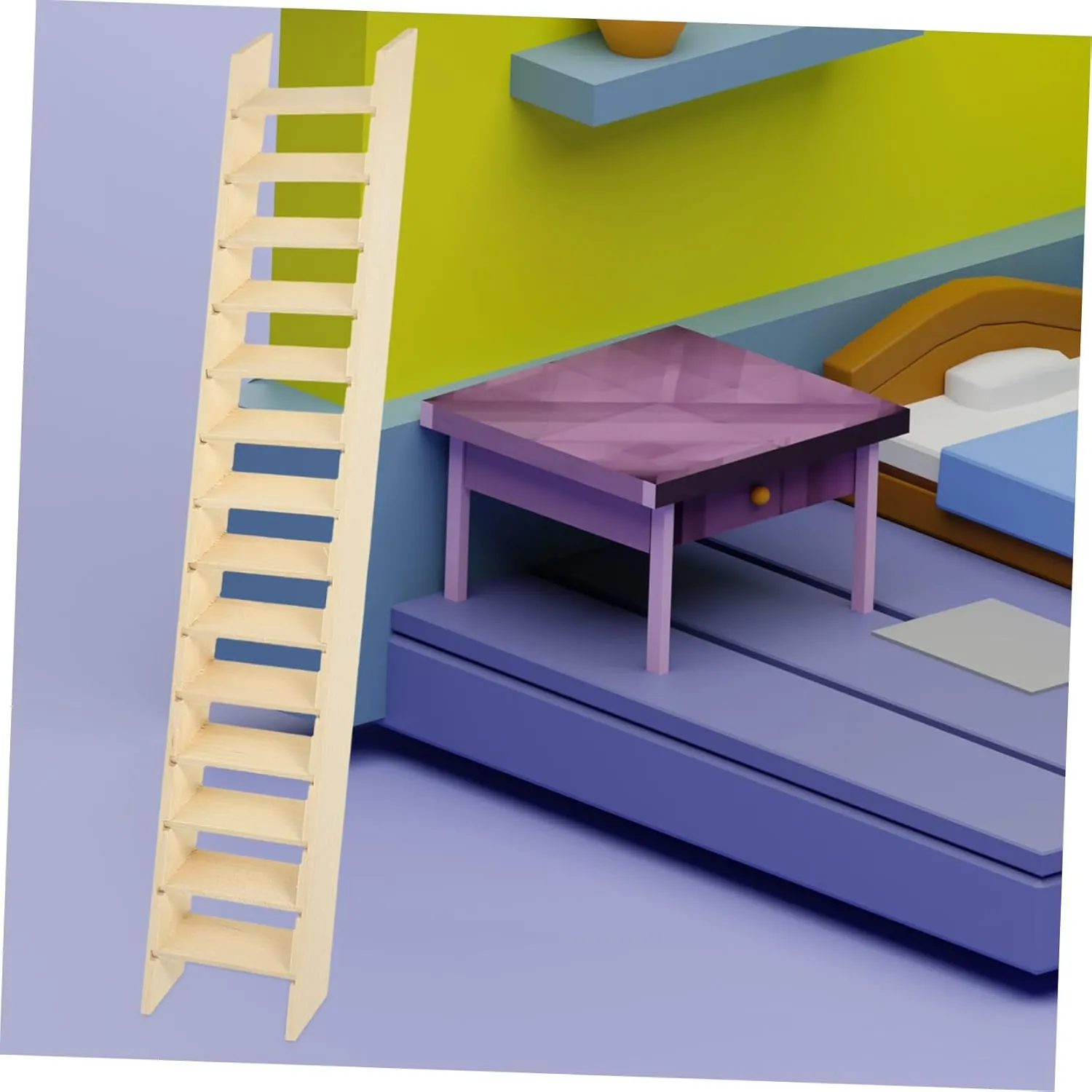 Sosoport 2pcs Miniature Wooden Ladder for Dollhouse Decoration Compact Garden Ornament for Role Play and Creative Scenes Natural Finish Mini House Aesthetics