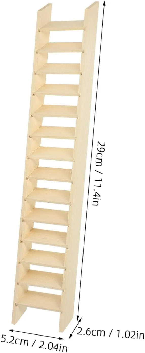 Sosoport 2pcs Miniature Wooden Ladder for Dollhouse Decoration Compact Garden Ornament for Role Play and Creative Scenes Natural Finish Mini House Aesthetics
