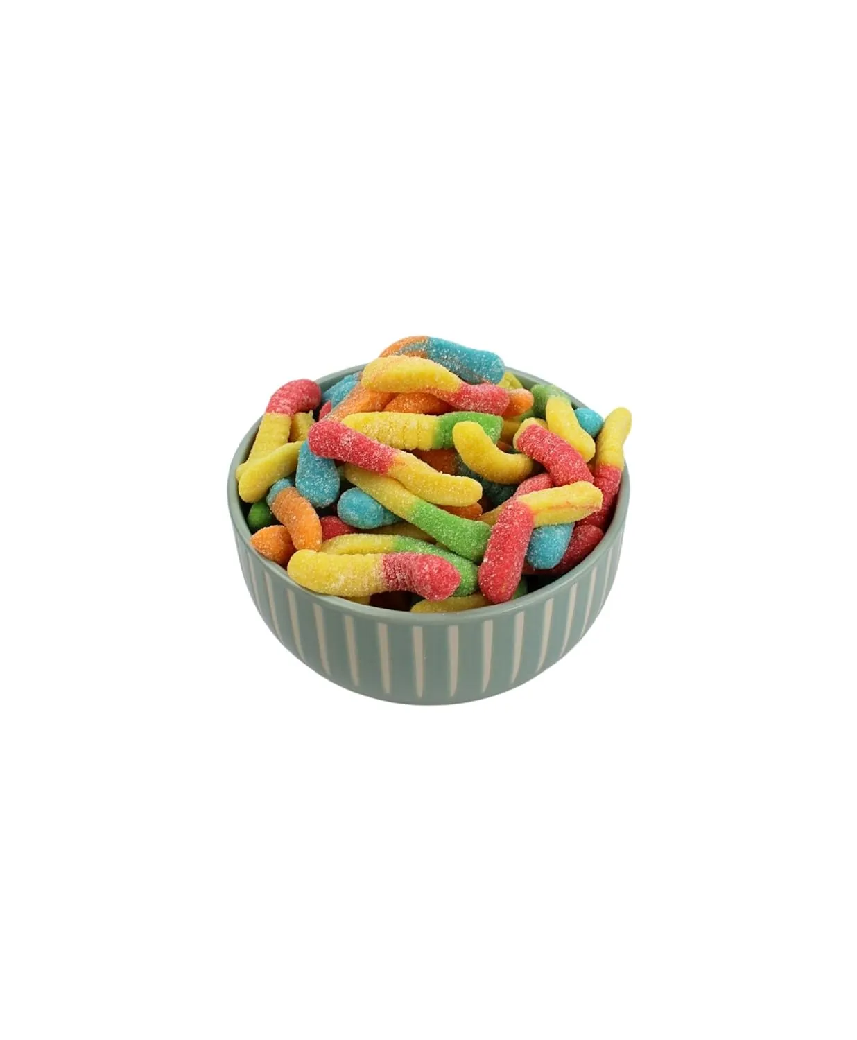 Sour Gummy Worms, Assorted Mini Sour Neon Gummy Candy, Bulk Gummi Worms by Queen City Candy Cave (2 Pound)