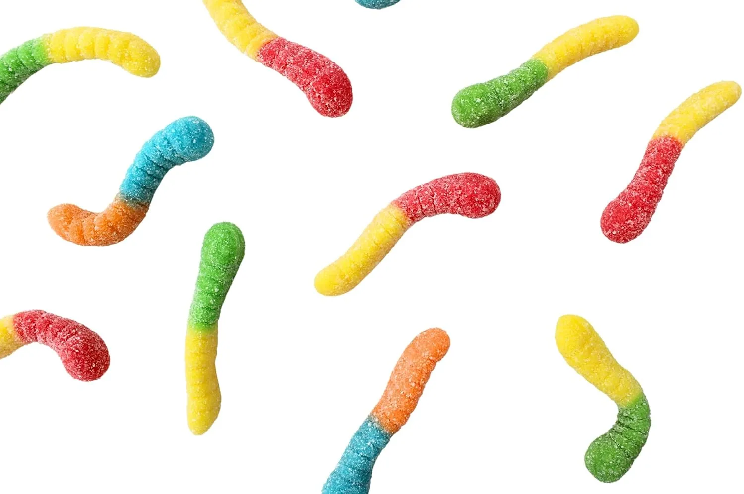 Sour Gummy Worms, Assorted Mini Sour Neon Gummy Candy, Bulk Gummi Worms by Queen City Candy Cave (2 Pound)