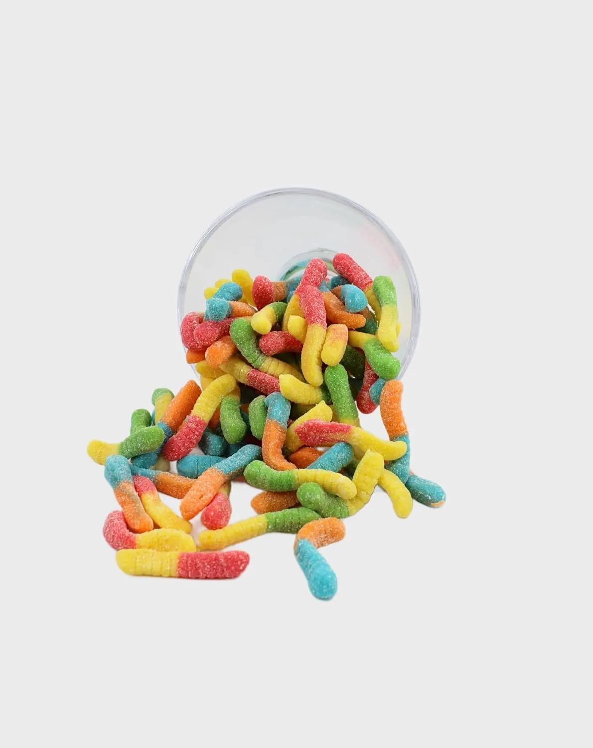 Sour Gummy Worms, Assorted Mini Sour Neon Gummy Candy, Bulk Gummi Worms by Queen City Candy Cave (2 Pound)