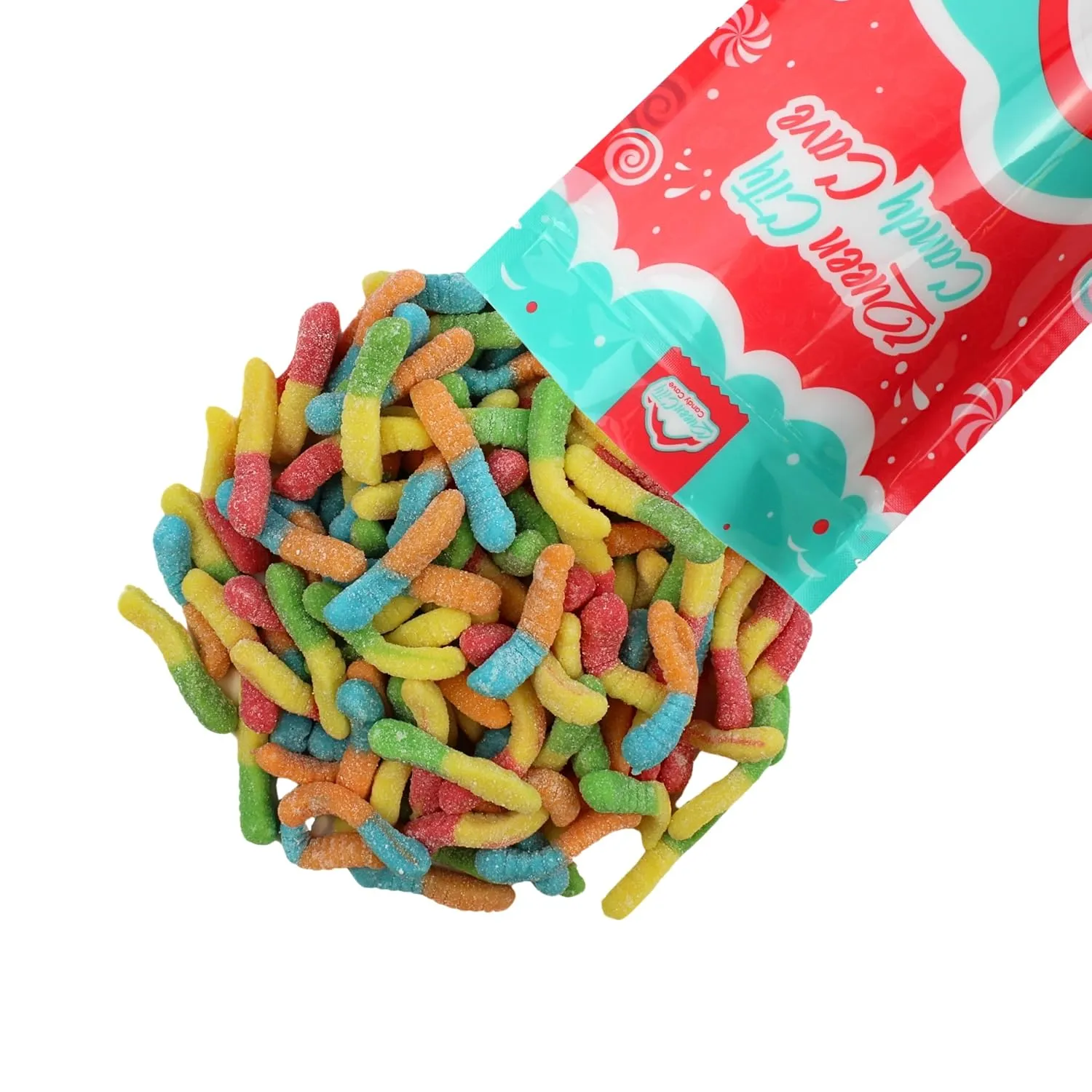 Sour Gummy Worms, Assorted Mini Sour Neon Gummy Candy, Bulk Gummi Worms by Queen City Candy Cave (2 Pound)