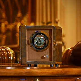 Spinner winding box Watch Winders - Brown Wooden Watch Shaker Mechanical Watch Automatic Winding Device with Access Control Home Watch Winder High Gloss Paint Watch Storage Box Quiet and well operated