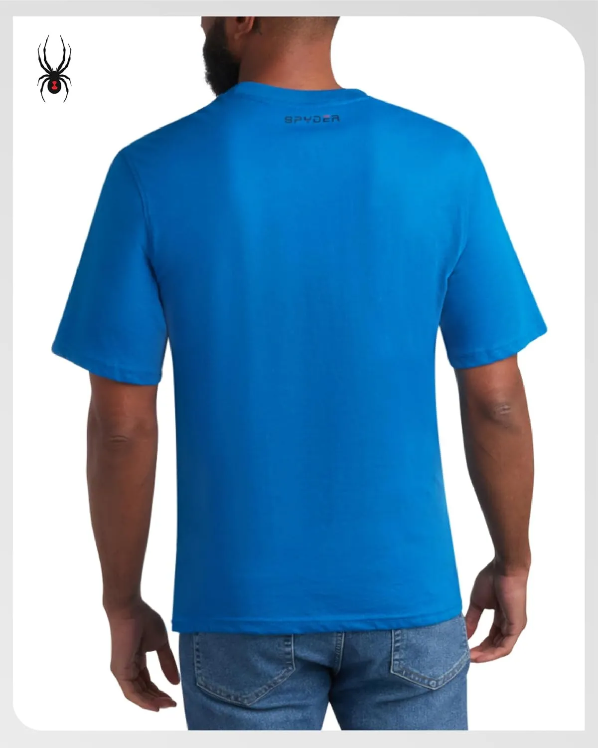 Spyder Mens T-Shirts - Soft Cotton Blend Jersey Crewneck Short Sleeve Shirts for Men, Casual Shirts for Workout & Daily Wear
