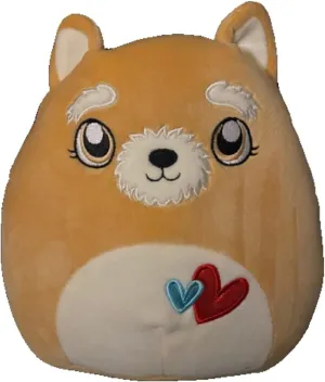 Squishmallows Official Kellytoy Valentines Squad Squishy Soft Plush Toy Animal (8 Inch, Chloeyana Dog)