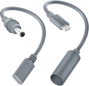 Starlink Mini DC Power Cable Adapter 2 Pack 7.87in USB C Female to DC Male for Starlink Mini DC Extension Cable 5.5 x 2.1mm DC Female to Type C Male Adapter for Starlink Cable Work with 100W