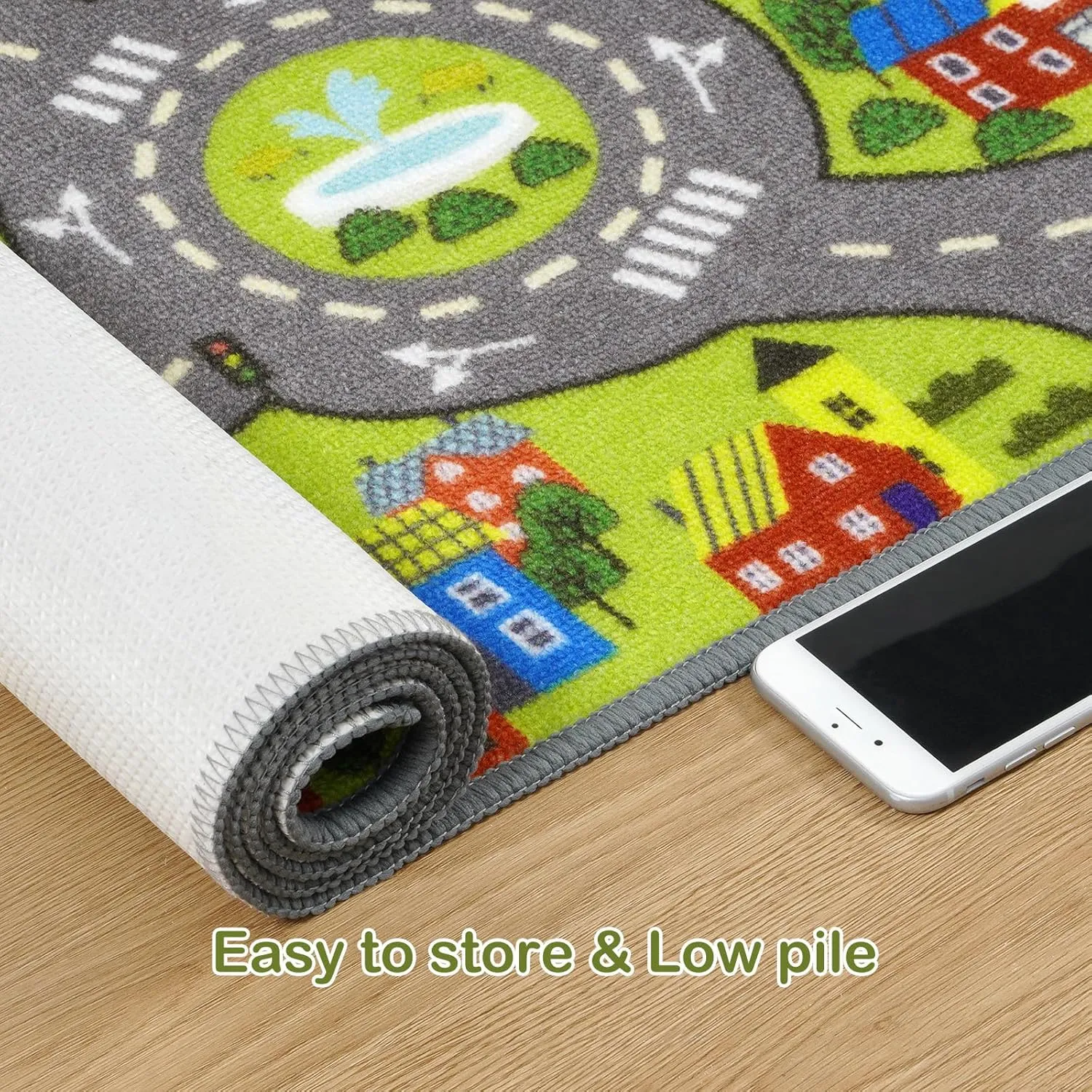 STARUIA Washable Kids Play Rug for Playroom, Boys Car Rug for Kids Toy Cars Have Fun Safely, Non-Slip Educational City Road Rugs Carpets for Kid Room Bedroom, 60" x 32"