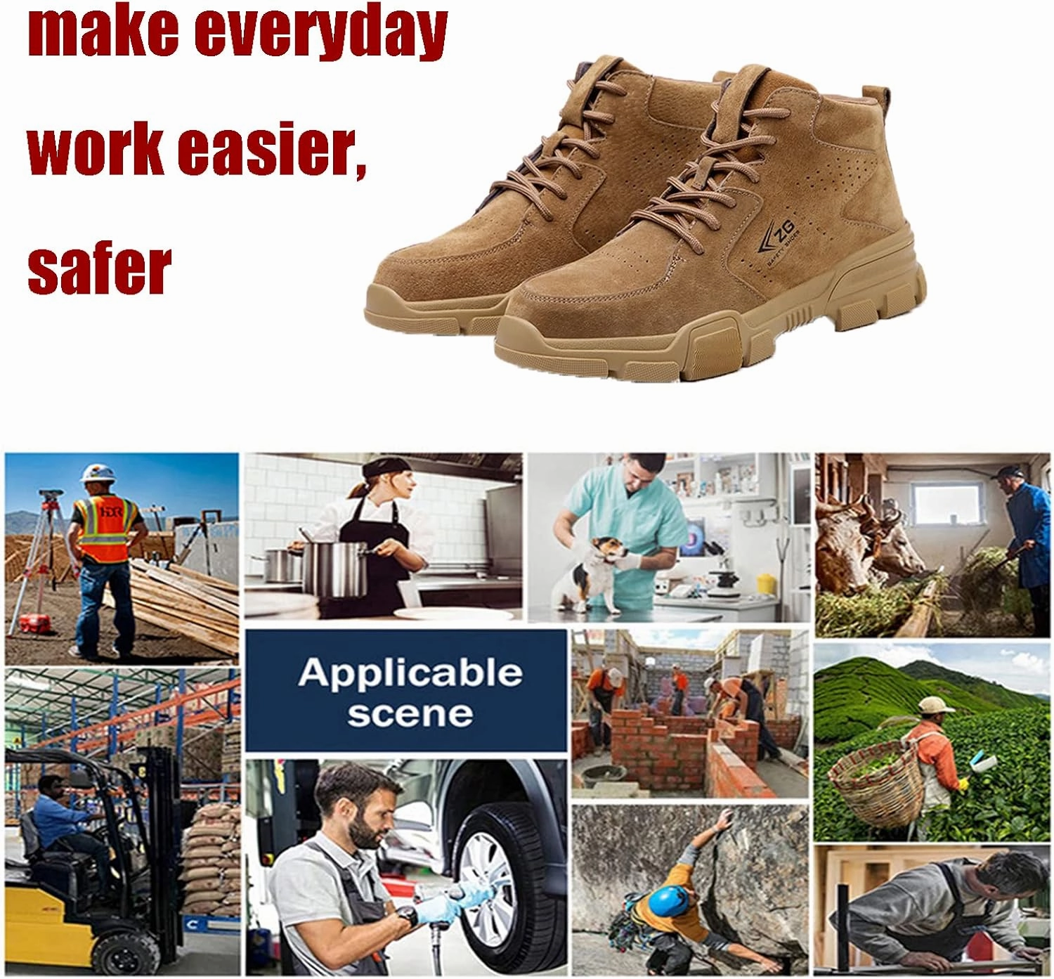 Steel Toe Shoes for Men Lightweight Comfortable,Lightweight Work Safety Sneakers Anti-Smash Anti-Puncture Breathable Slip Resistant Construction Work Shoes Indestructible Shoes,