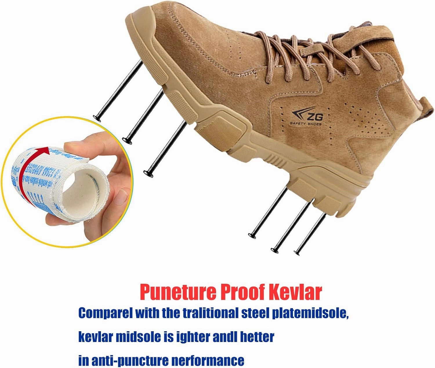 Steel Toe Shoes for Men Lightweight Comfortable,Lightweight Work Safety Sneakers Anti-Smash Anti-Puncture Breathable Slip Resistant Construction Work Shoes Indestructible Shoes,