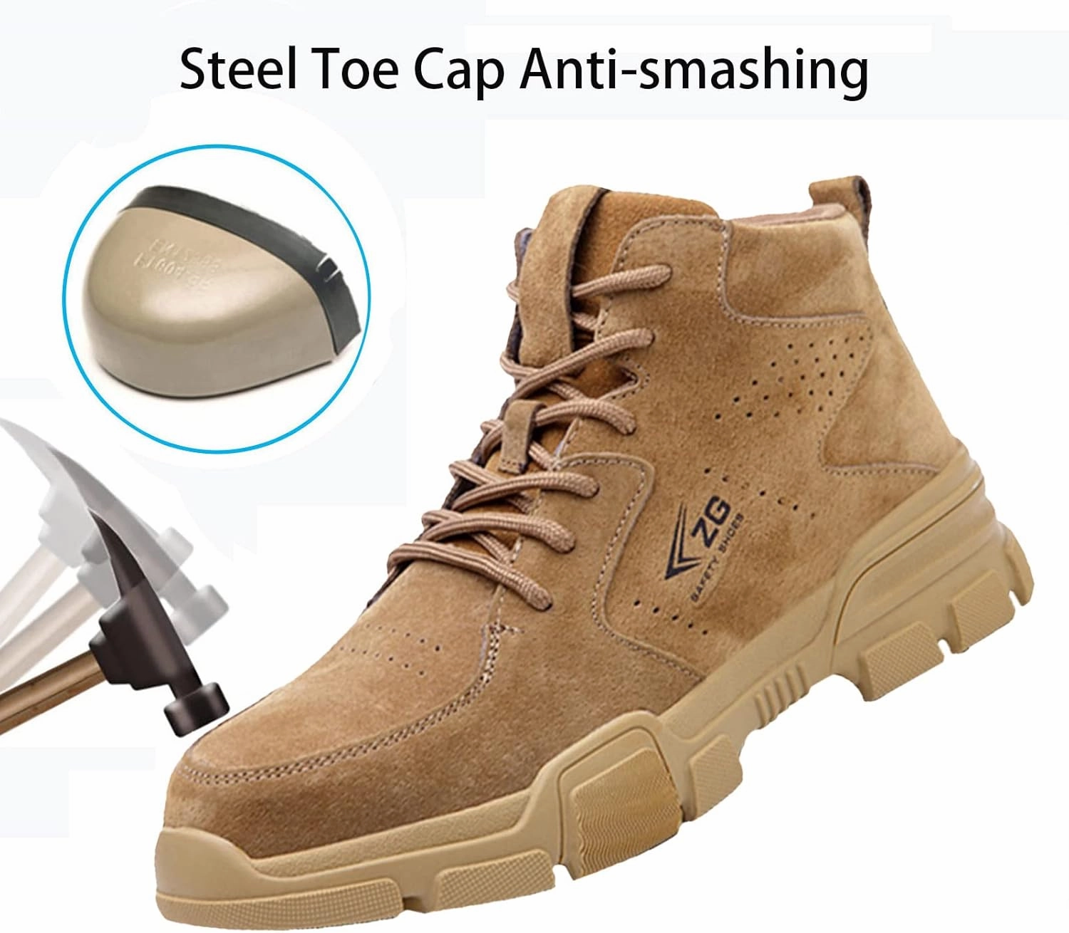 Steel Toe Shoes for Men Lightweight Comfortable,Lightweight Work Safety Sneakers Anti-Smash Anti-Puncture Breathable Slip Resistant Construction Work Shoes Indestructible Shoes,