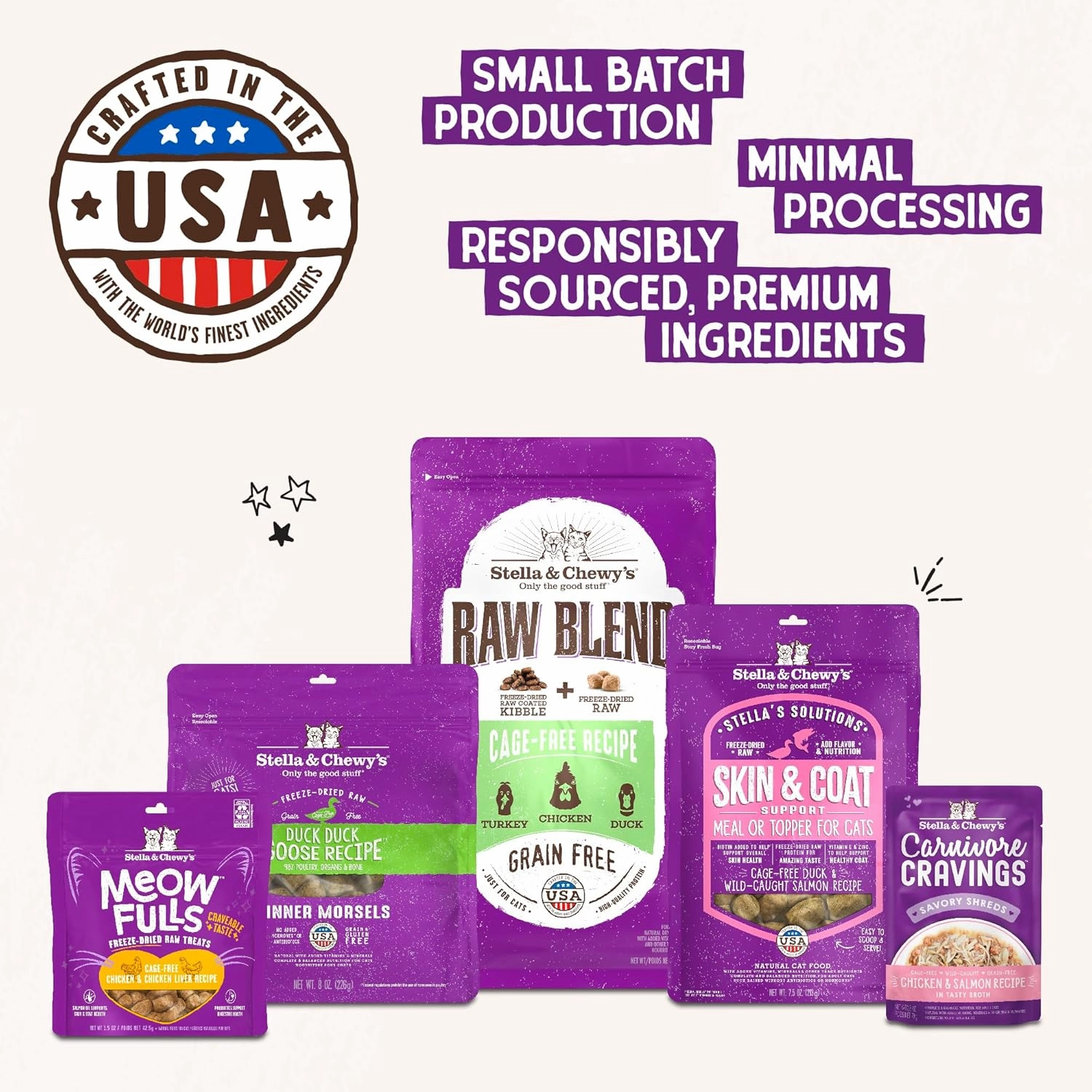 Stella & Chewy's Freeze-Dried Raw Cat Dinner Morsels - Premium Salmon & Cod Recipe with 98% Wild-Caught Fish & Organs - Natural Grain-Free Cat & Kitten Food - Made in USA - 3.5 oz