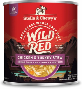 Stella & Chewy's Wild Red Wet Dog Food Chicken & Turkey Stew High Protein Recipe, 10 Ounce (Pack of 6)