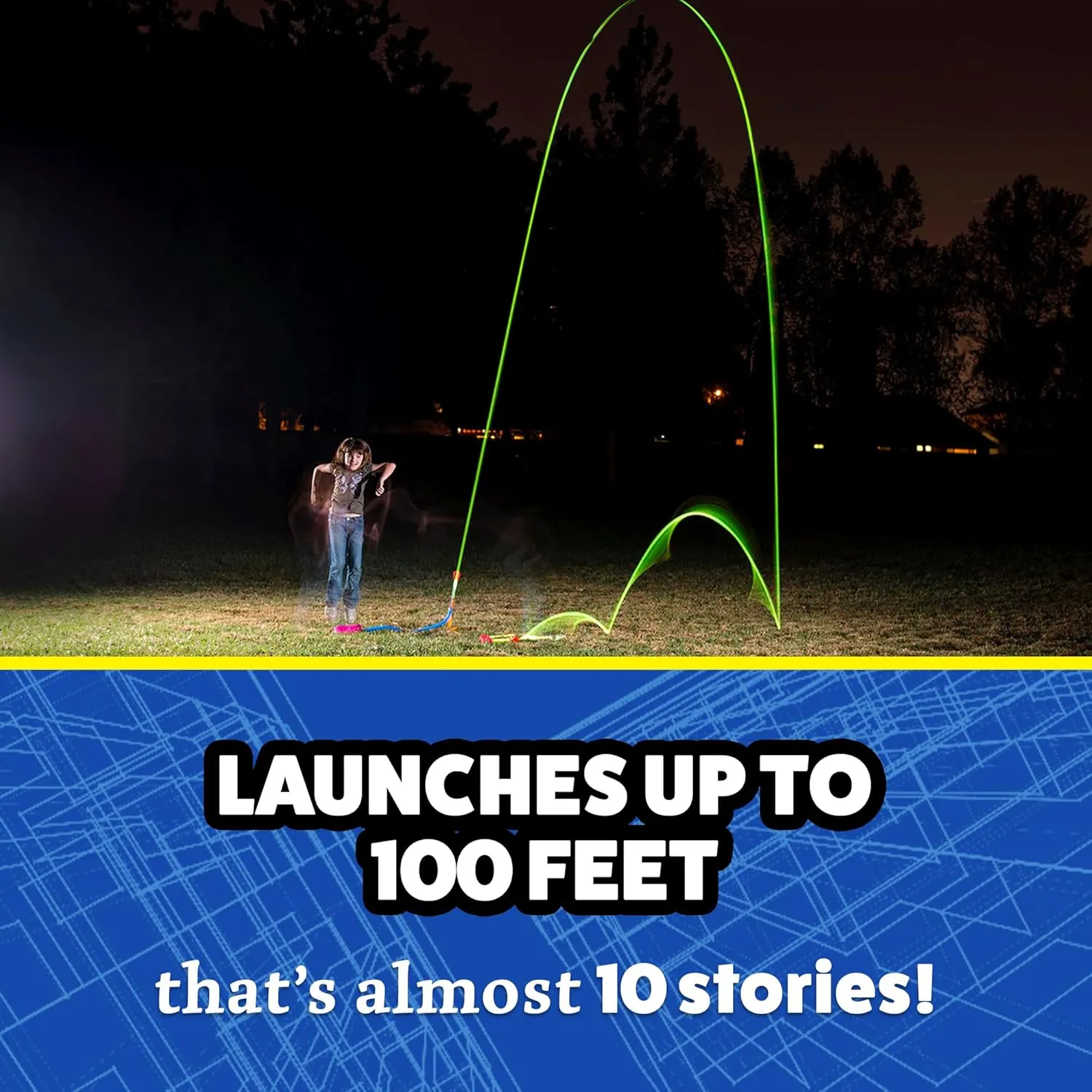 Stomp Rocket Ultra LED Rocket Launcher for Kids, 6 LED Foam Tipped Rockets - Fun Backyard & Outdoor Kids Toys Gifts for Boys & Girls - Toy Foam Blaster Set - Multi-Player Adjustable Launch Stand