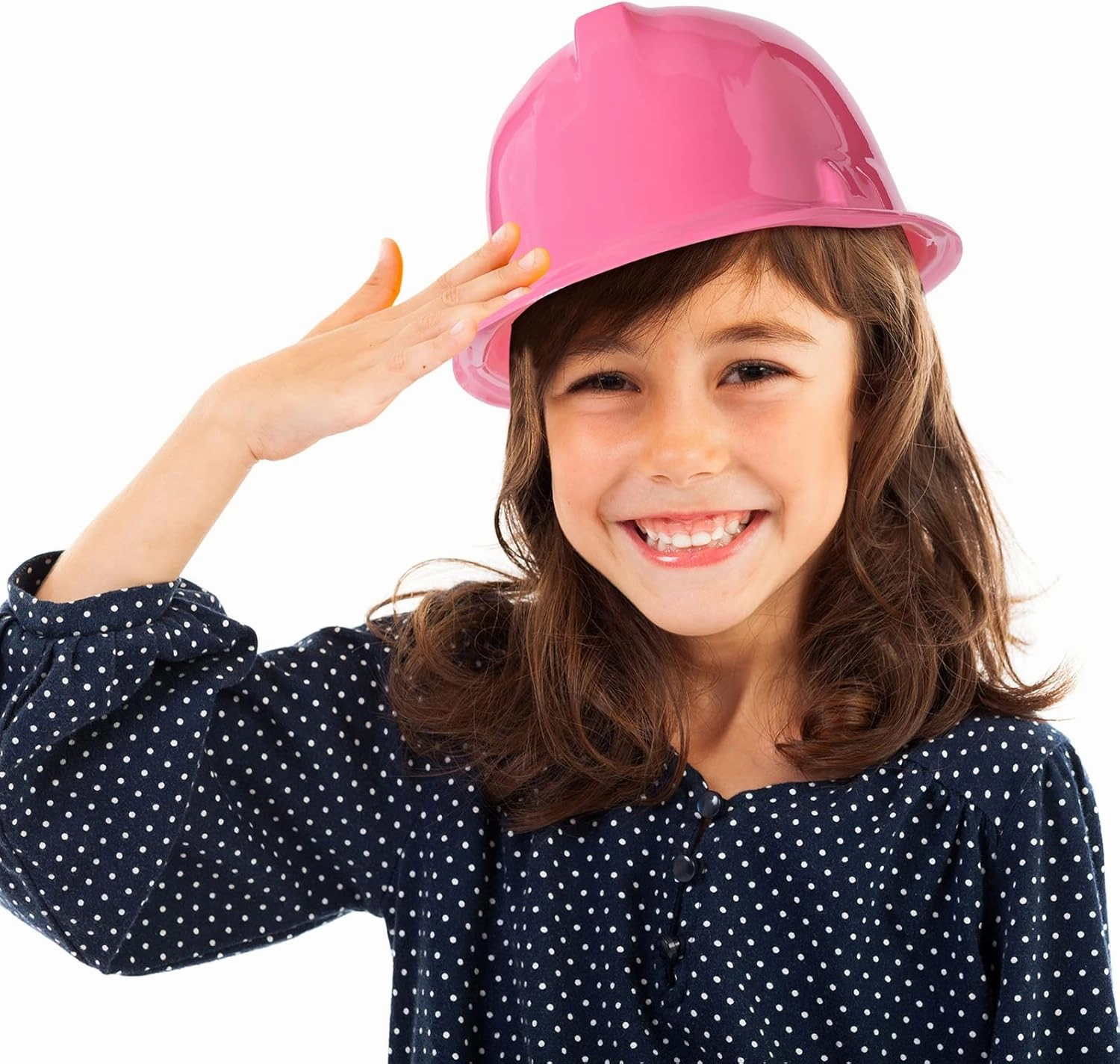 Sumind 48 Packs Construction Party Hats Kids Plastic Worker Helmet Bulk Toy for 3-8 Years Children Dress up Party Supplies(Pink)