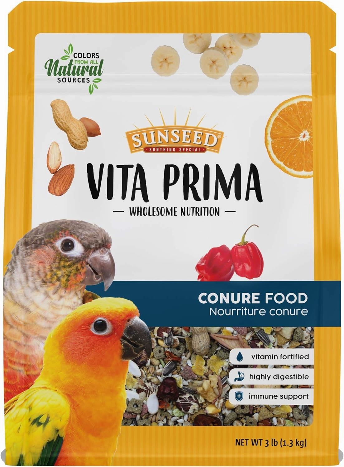 Sunseed Vita Prima Wholesome Nutrition Conure Food, 3 LBS, (Model: 59761)