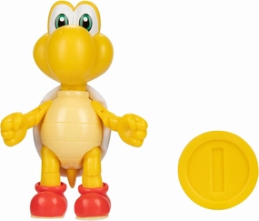 Super Mario Nintendo Action Figures Poseable Articulated 4-Inch Red Koopa Troopa Collectible Toys with Coin Accessory, Perfect for Kids & Collectors Alike! for Ages 3 