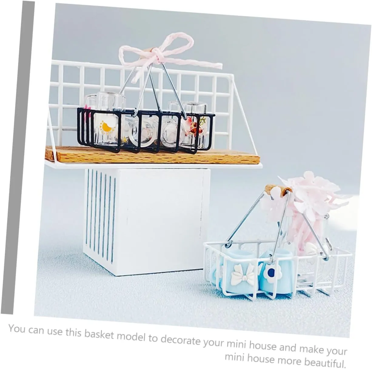 SUPVOX 6pcs Mini Storage Basket Model Doll House Decor Baskets Realistic Design for Creative Play for Educational Use Boys and Girls Imagination Development