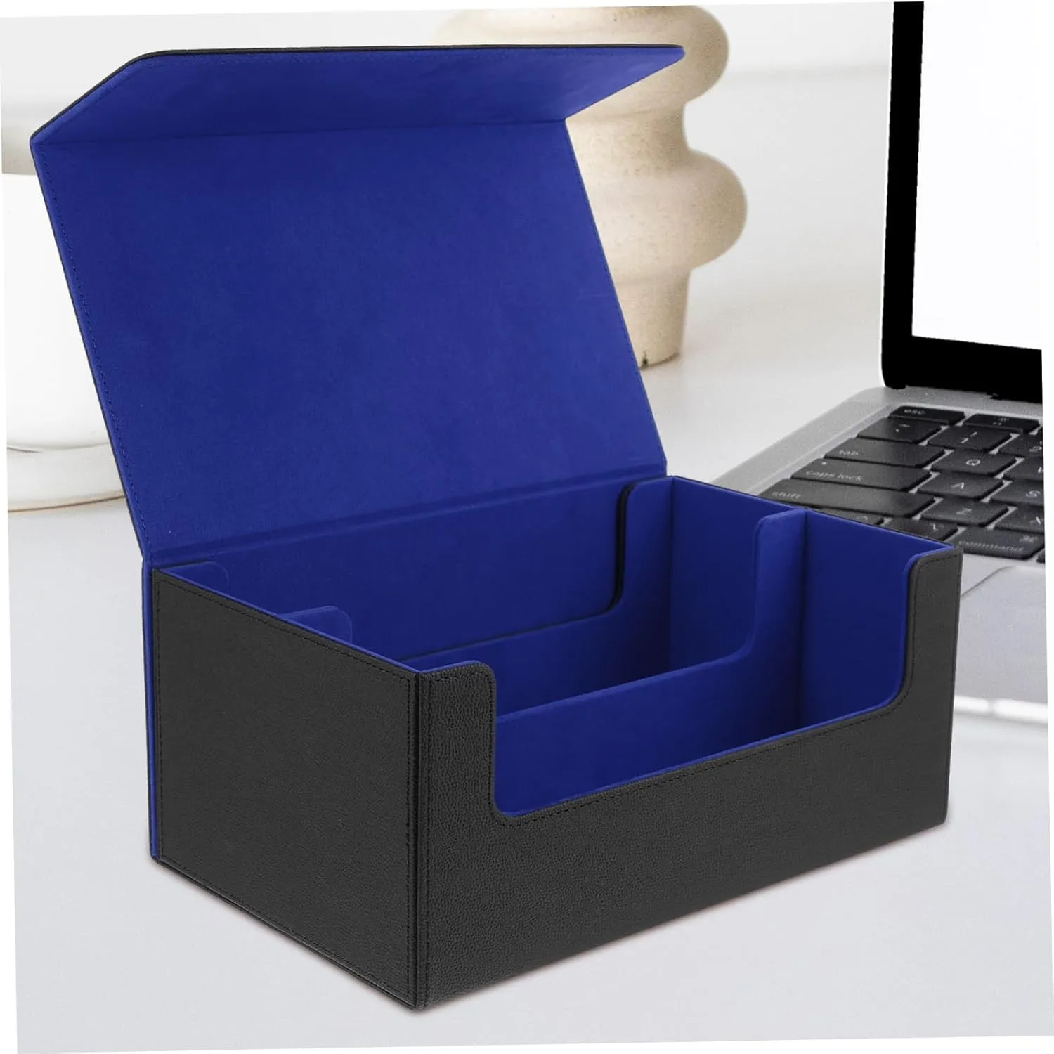 SUPVOX Box Magnetic Closure Leather Card Storage Box Trading Cards Container Compact Lightweight Organizer Stylish Design