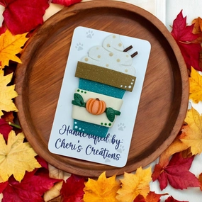 Sweet Pumpkin Spiced Latte Polymer Clay Embellishment