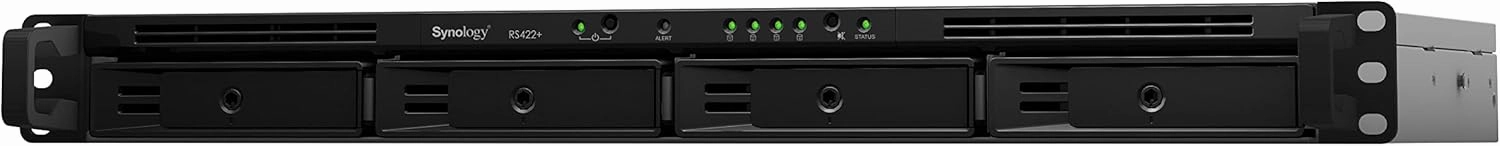 Synology 4-Bay Rackmount NAS RackStation RS422  (Diskless),Black & Network Upgrade Module adds 1x 10GbE RJ-45 (E10G22-T1-Mini)