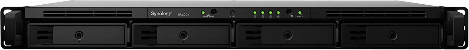 Synology 4-Bay Rackmount NAS RackStation RS422  (Diskless),Black & Network Upgrade Module adds 1x 10GbE RJ-45 (E10G22-T1-Mini)