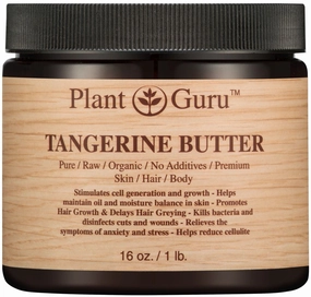 Tangerine Body Butter 16 oz. 100% Pure Raw Fresh Natural Cold Pressed. Skin Body and Hair Moisturizer, DIY Creams, Balms, Lotions, Soaps.