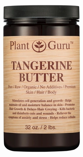 Tangerine Body Butter 32 oz. 100% Pure Raw Fresh Natural Cold Pressed. Skin Body and Hair Moisturizer, DIY Creams, Balms, Lotions, Soaps.