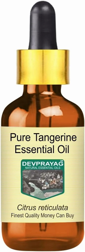 Tangerine Essential Oil (Citrus reticulata) with Glass Dropper | Pure | Non-Sticky | Non-Greasy | Lightweight | Men & Women | All Skin Types | Steam Distilled 100ml (3.38 oz)