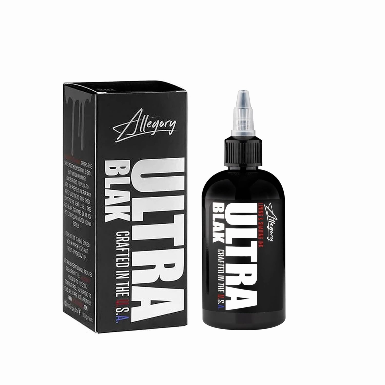 Tattoo Ink – Ultra Blak, Premium Black Tattoo Ink, Perfect for Lining and Shading, Smooth, Consistent Pigment, Vegan Friendly Tattoo Color, Organic Ink, Crafted in The USA (2 oz)
