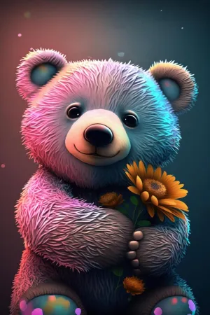 Teddy Bear and Sunflower 1000 Pieces Puzzles - Landscape Jigsaw Puzzle for Beginners, Each Piece is Unique, Best Gifts for Family