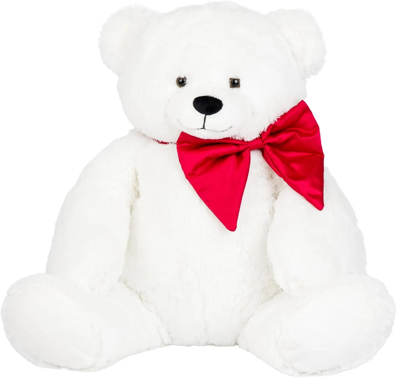 Teddy Bear Big Stuffed Animals – 31.5 Inch Giant Teddy Bear Plush Toy for Kids, Girlfriend Gifts, Huge Bear for Girls – Cute White Color with Red Bow