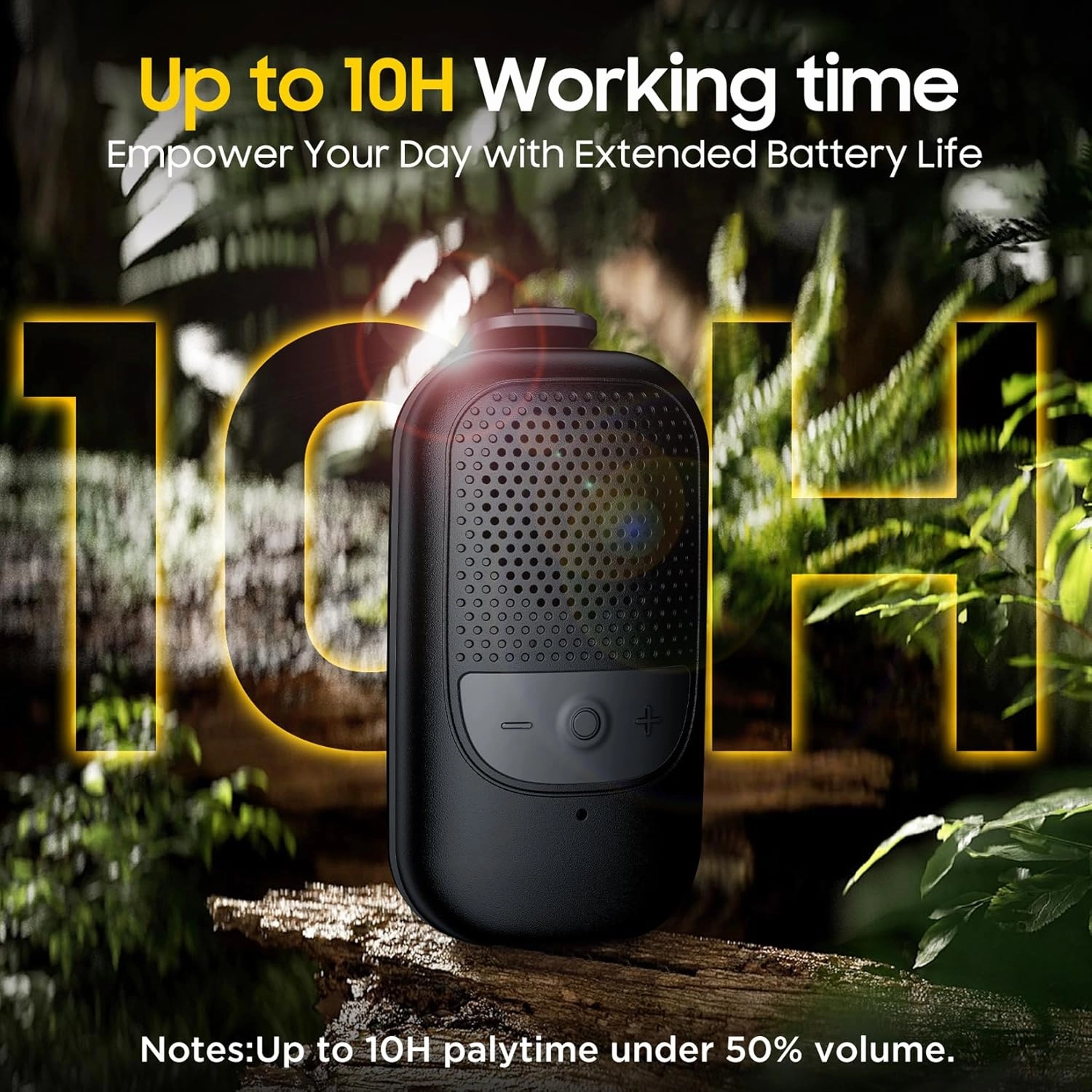 Temdan Wearable Bluetooth Speaker, Clip-On Portable Speaker with Built-in Mics for Hands-Free Music and Calls, Up to 10 Hours Battery Life,Mini Outdoor Waterproof Speaker for Working,Running-Black