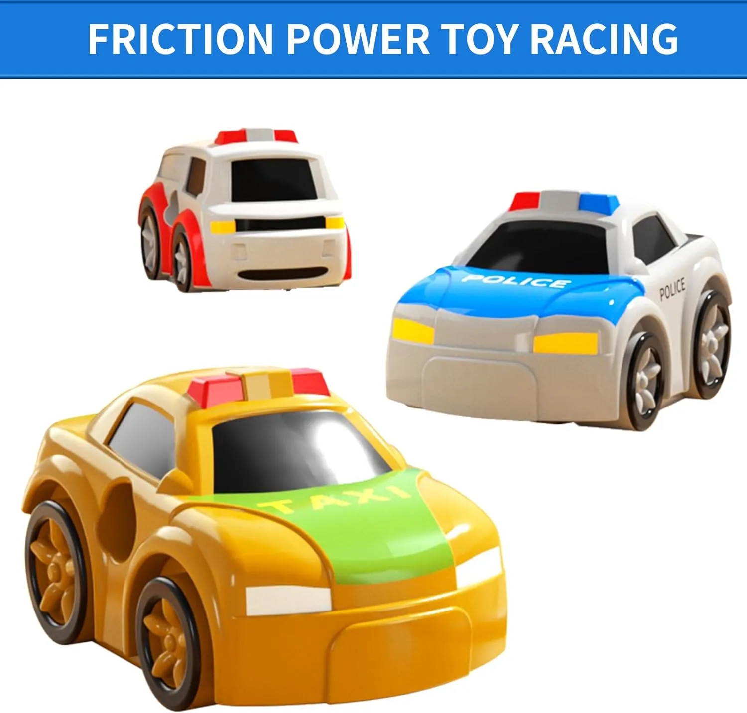 TEMI Kids Race Track Toys with 3 Mini Cars - Puzzle Rail Car Adventure Playset for 3-7 Year Old Boys and Girls