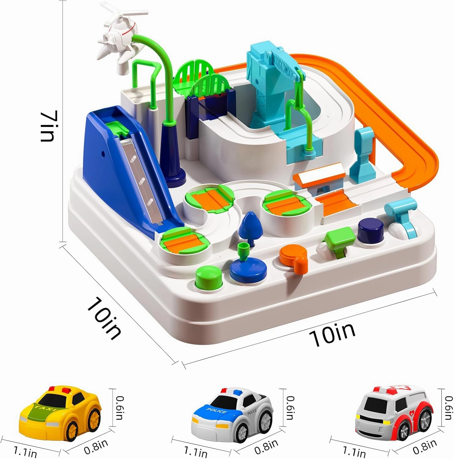 TEMI Boys Toys Car Track, Kids Race Track City Adventurous Toy for 3 4 5 6 7 Years Old Boys Girls - Car Toys with 3 Cars, Car Track Toys for Boys Age 3, Birthday Gifts Toys for Boys 3-5 Years Old