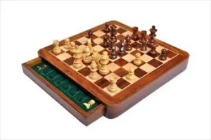 The House of Staunton Wooden Magnetic Travel Chess Set - 10" Square