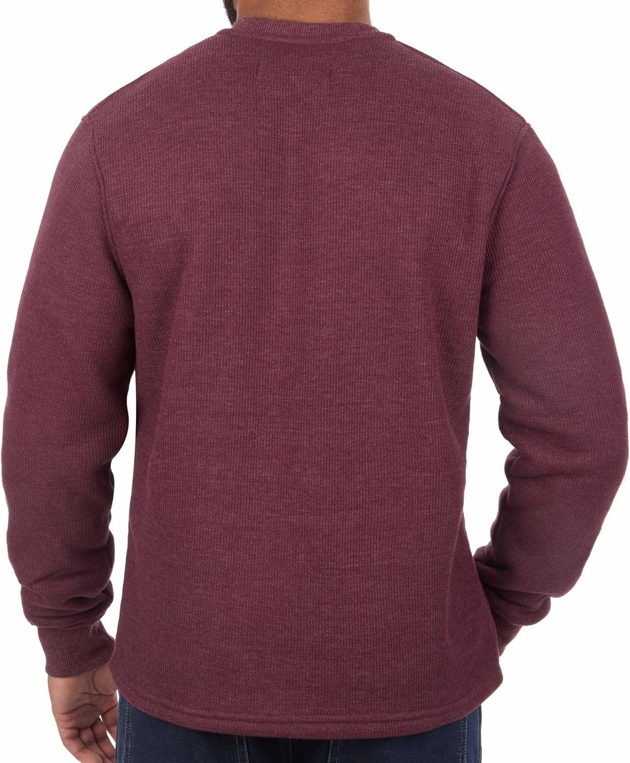 The American Outdoorsman Sherpa Lined Waffle Henley for Men - Thermal Long Sleeve Shirt Bonded Sherpa Lining For Outdoors