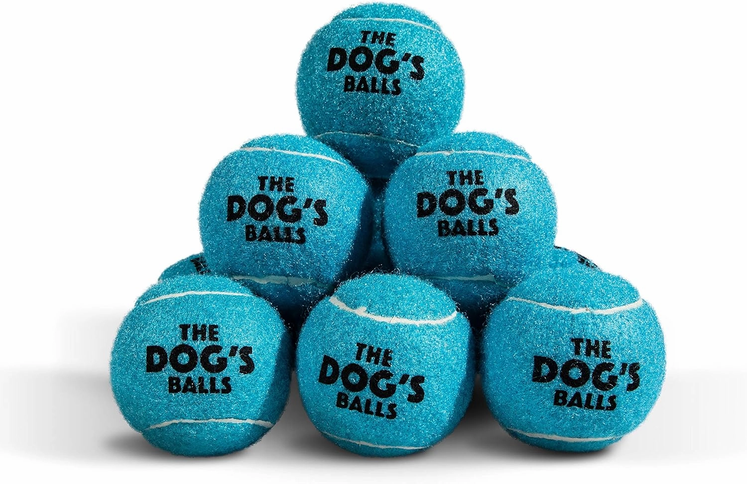 The Dog's Balls, Dog Tennis Balls, 12-Pack Blue, 2.5 Inches Diameter Dog Toy, Strong Dog & Puppy Ball for Training, Play, Exercise & Fetch