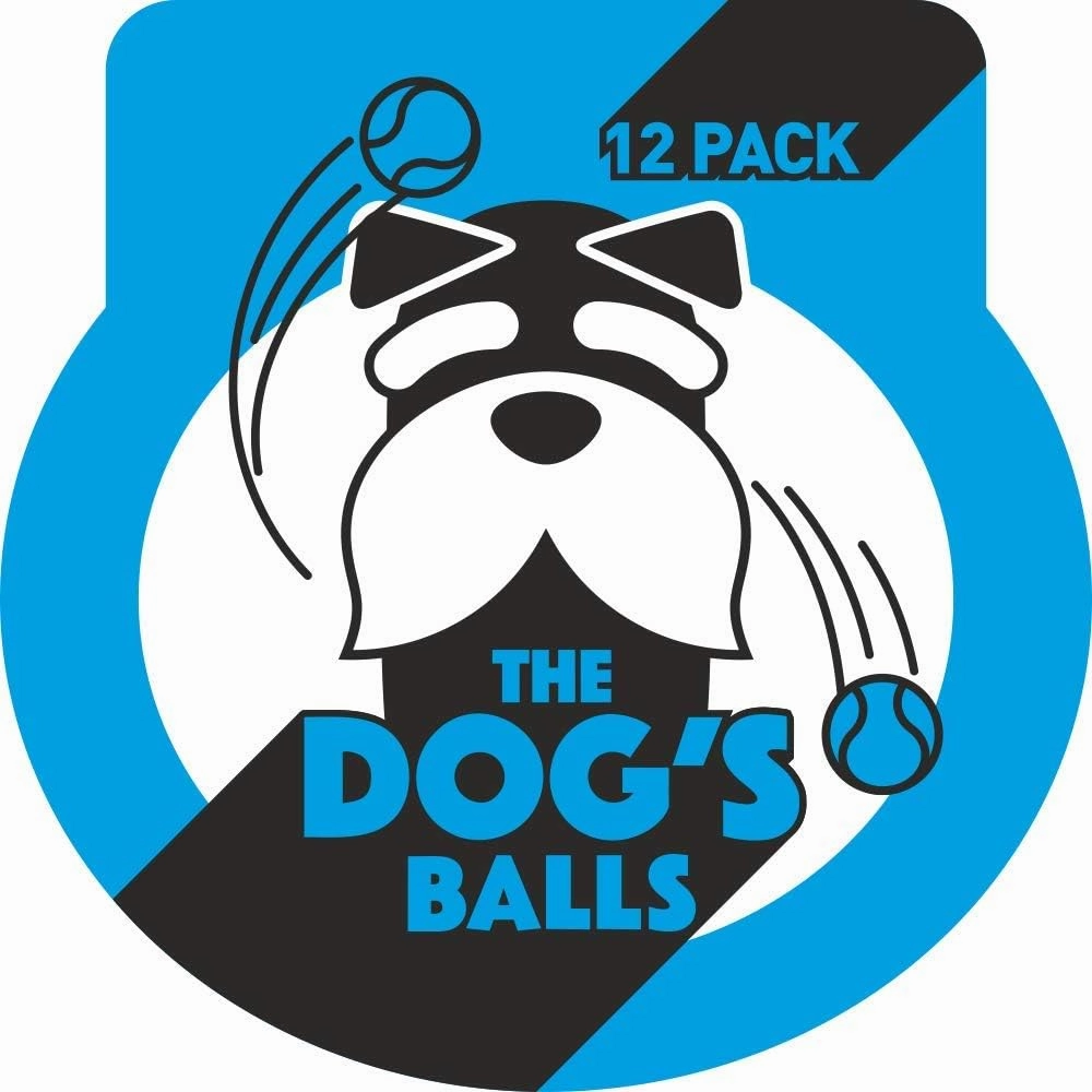 The Dog's Balls, Dog Tennis Balls, 12-Pack Blue, 2.5 Inches Diameter Dog Toy, Strong Dog & Puppy Ball for Training, Play, Exercise & Fetch