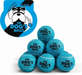 The Dog's Balls, Dog Tennis Balls, 12-Pack Blue, 2.5 Inches Diameter Dog Toy, Strong Dog & Puppy Ball for Training, Play, Exercise & Fetch