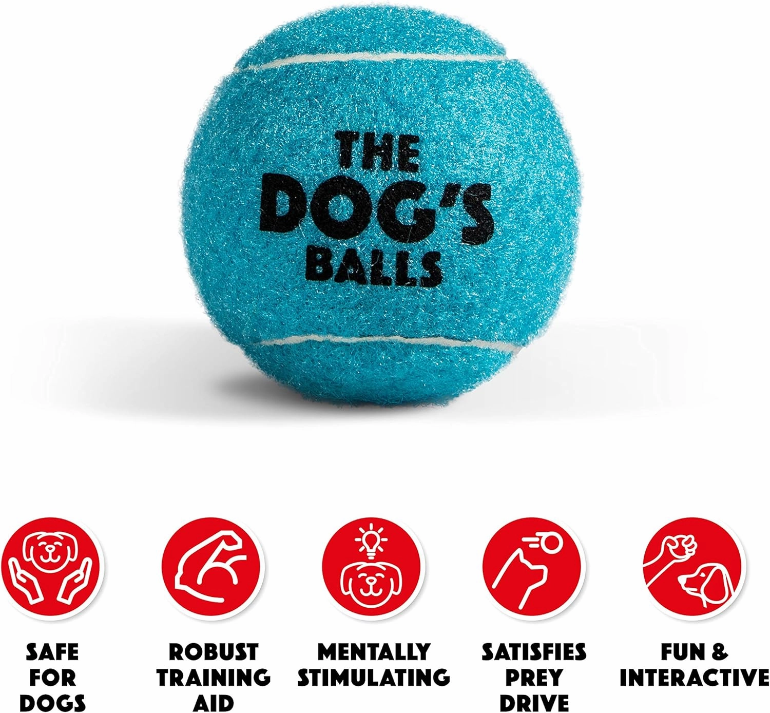 The Dog's Balls, Dog Tennis Balls, 12-Pack Blue, 2.5 Inches Diameter Dog Toy, Strong Dog & Puppy Ball for Training, Play, Exercise & Fetch