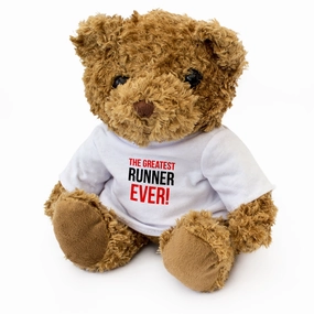THE GREATEST RUNNER EVER - Teddy Bear - Cute Cuddly - Gift Present