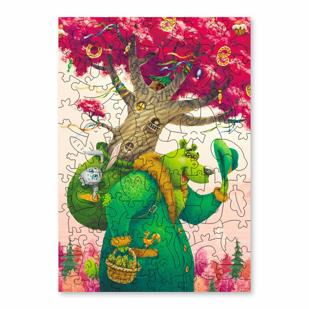 The Green Bear, 80 wooden puzzles  - DaVICI