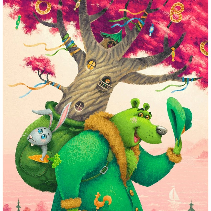 The Green Bear, 80 wooden puzzles  - DaVICI